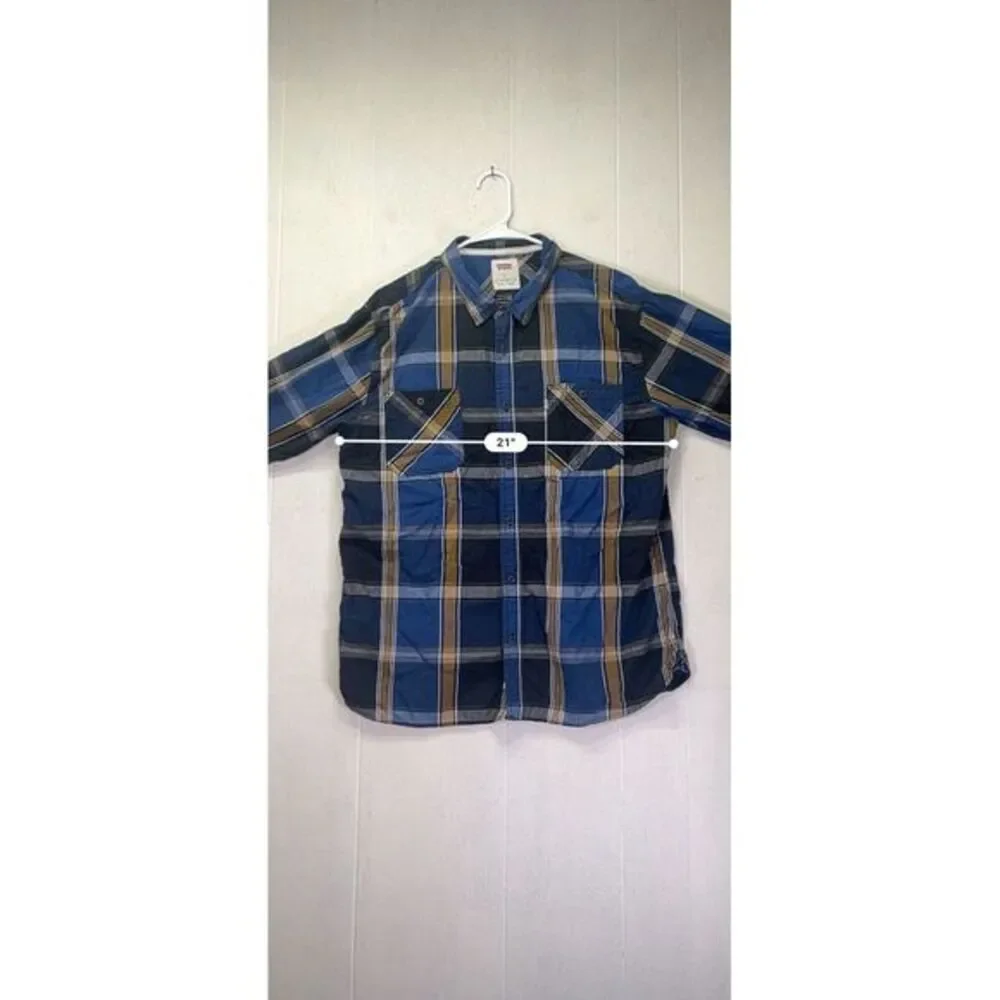 Levi's Plaid Shirt Men XL‎  Blue Western Classiccore Corpcore Careerwear